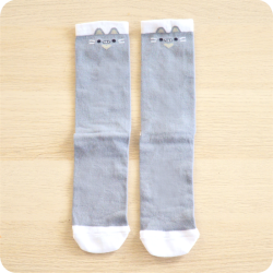 Chaussettes chat gris