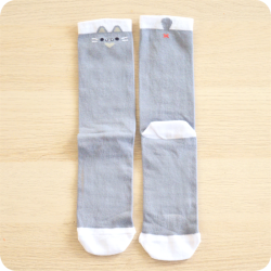Chaussettes chat gris