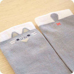 Chaussettes chat gris