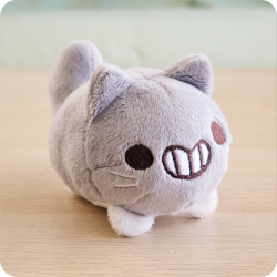 Peluche chat gris